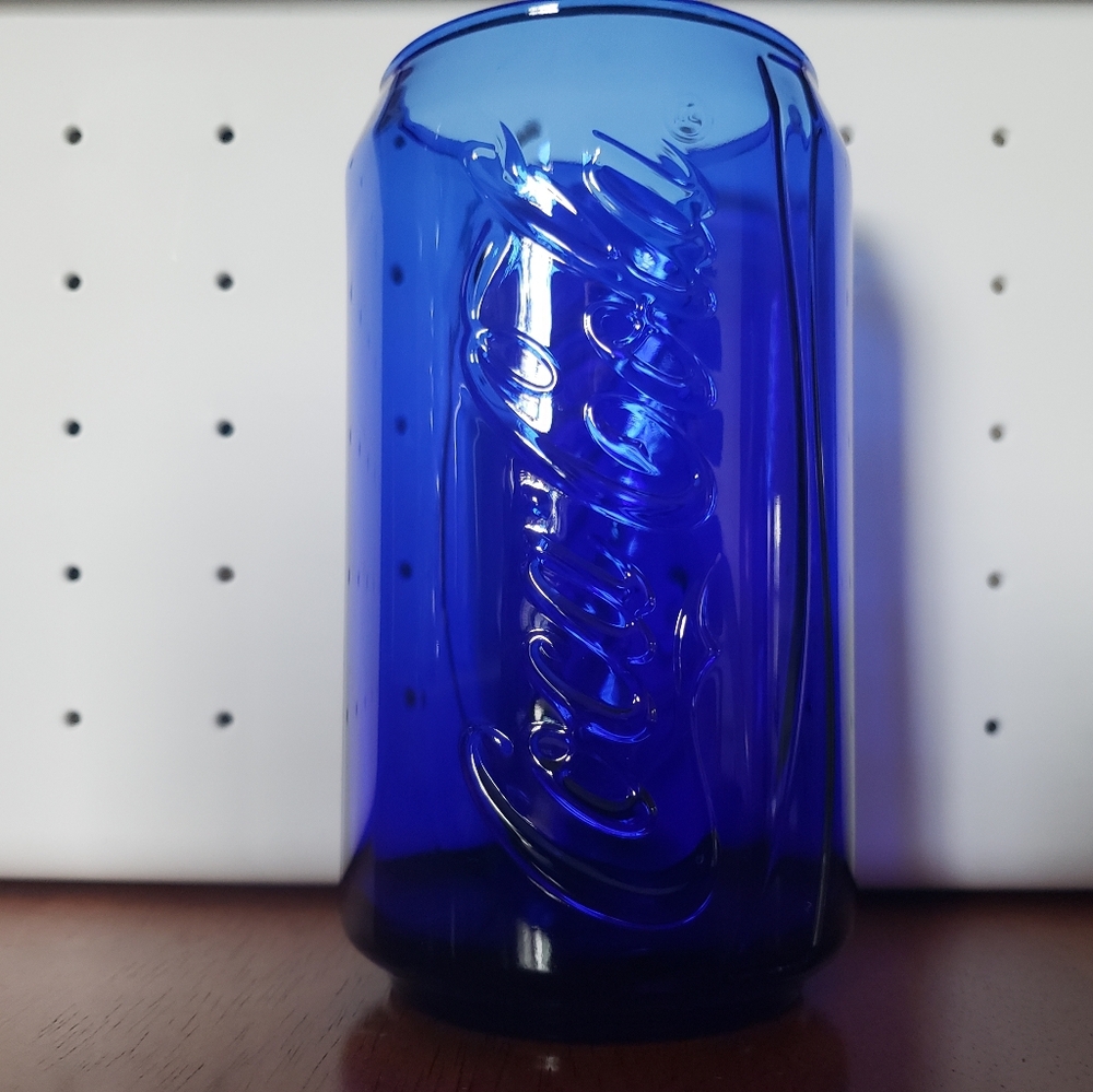 Blue Coca-Cola Cobalt Can-Shaped Glass Coke Coca Cola Can Shape Deep Dark